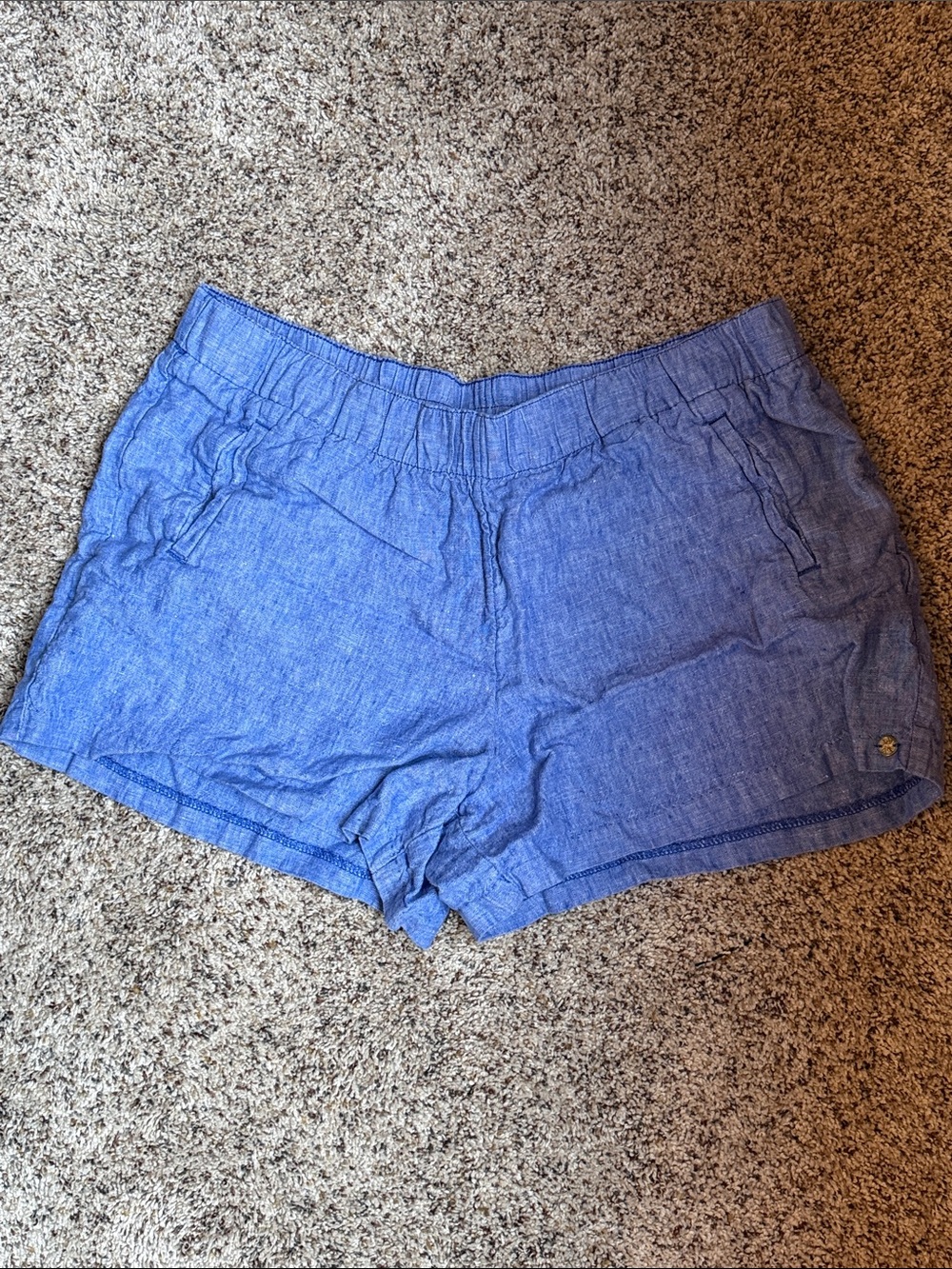 Lilly Pulitzer Chambray Blue Elastic-Waist Shorts